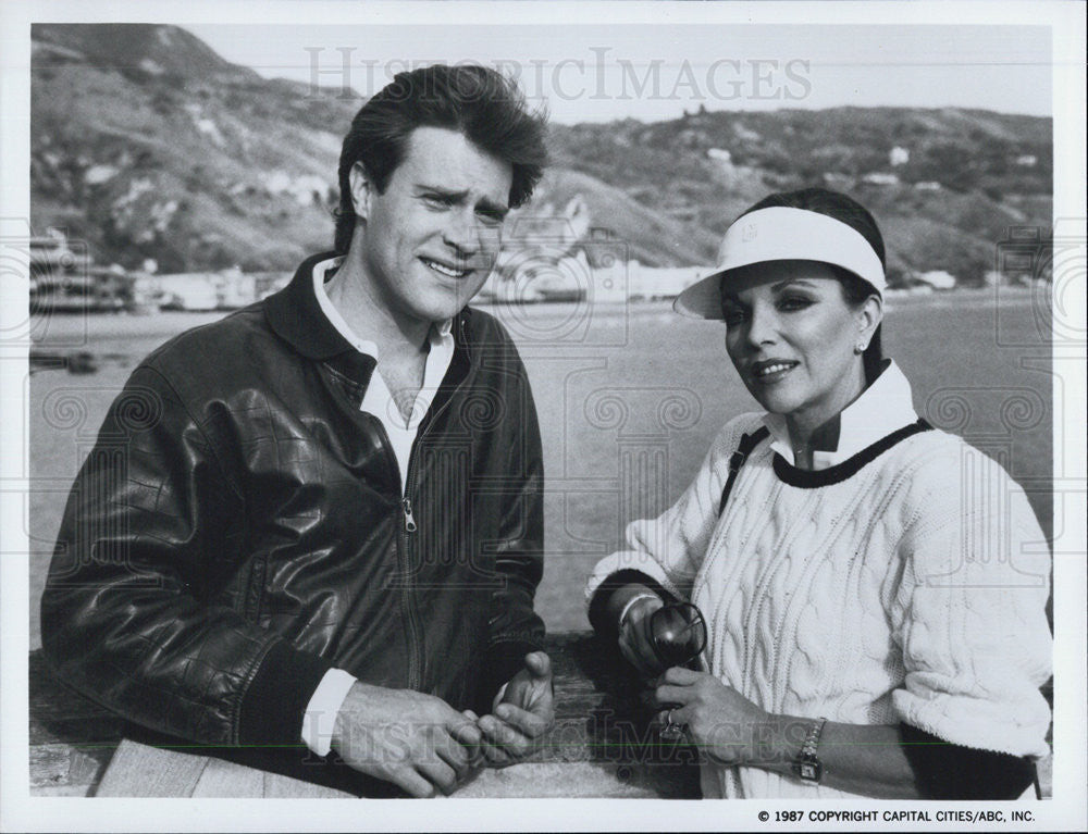 1987 Press Photo Actors Joan Collins John James Dynasty - Historic Images