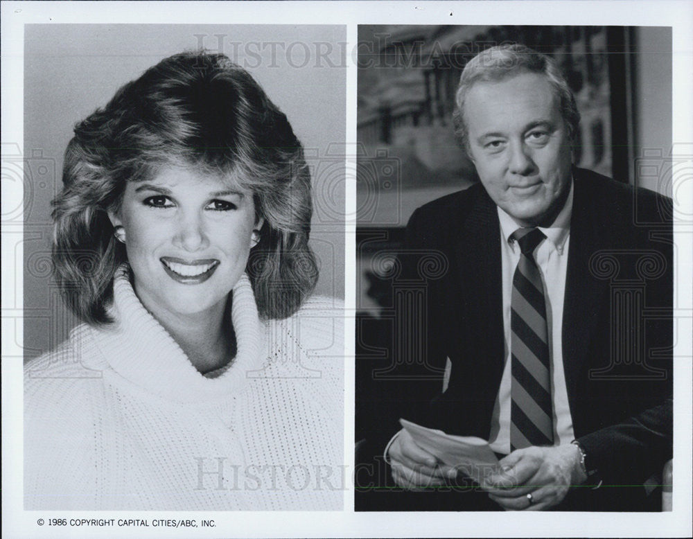 1986 Press Photo Good Morning America Joan Lunden Steve Bell - Historic Images