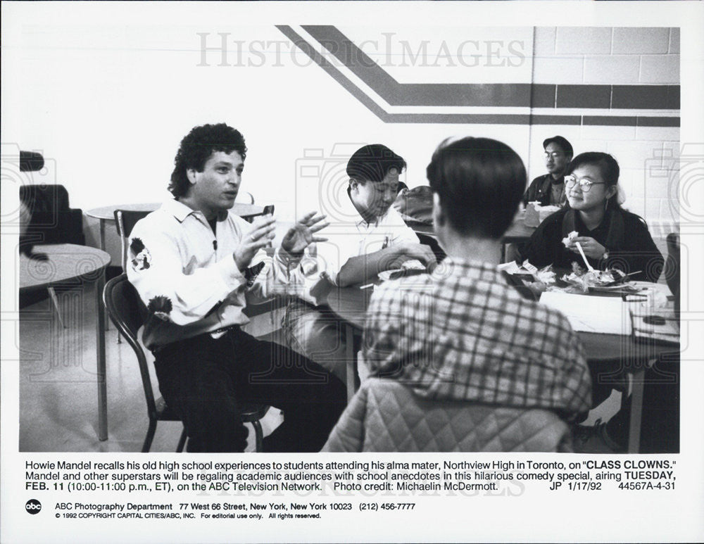 1992 Press Photo Howie Mandel Actor Comedian Class Clowns Comedy Special - Historic Images