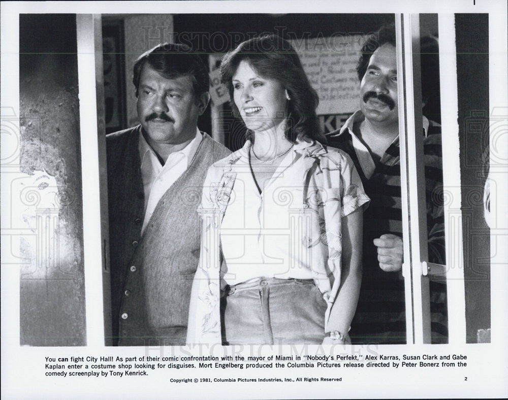 1981 Press Photo Alex Karras, Susan Clark &amp; Gabe Kaplan Star In Nobody&#39;s Perfekt - Historic Images