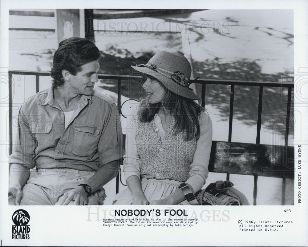 1986 Press Photo Rosanna Arquette &amp; Eric Roberts Star In &quot;Nobody&#39;s Fool&quot; - Historic Images