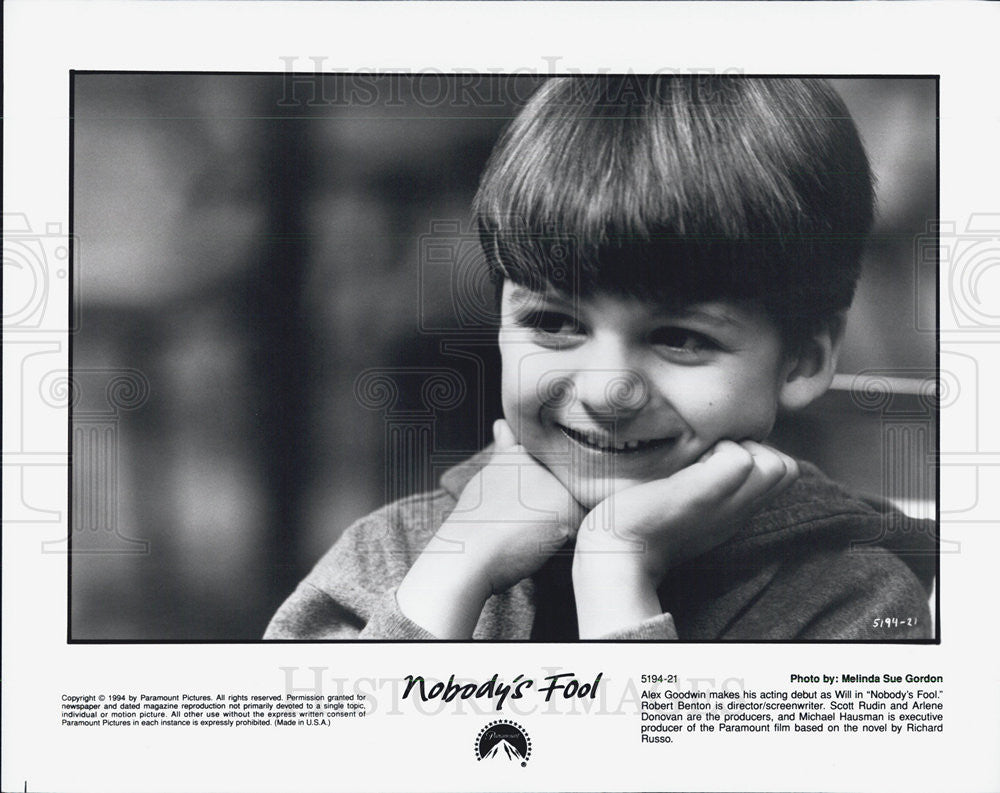 1994 Press Photo Alex Goodwin Child Actor Nobody&#39;s Fool Movie Film - Historic Images