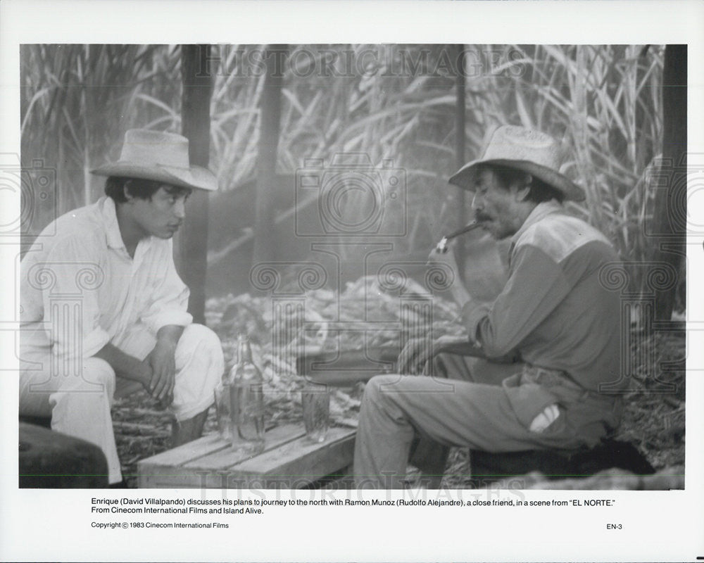 1983 Press Photo David Vallalpando &amp; Rudolfo Alejandre star in El Norte&quot; - Historic Images