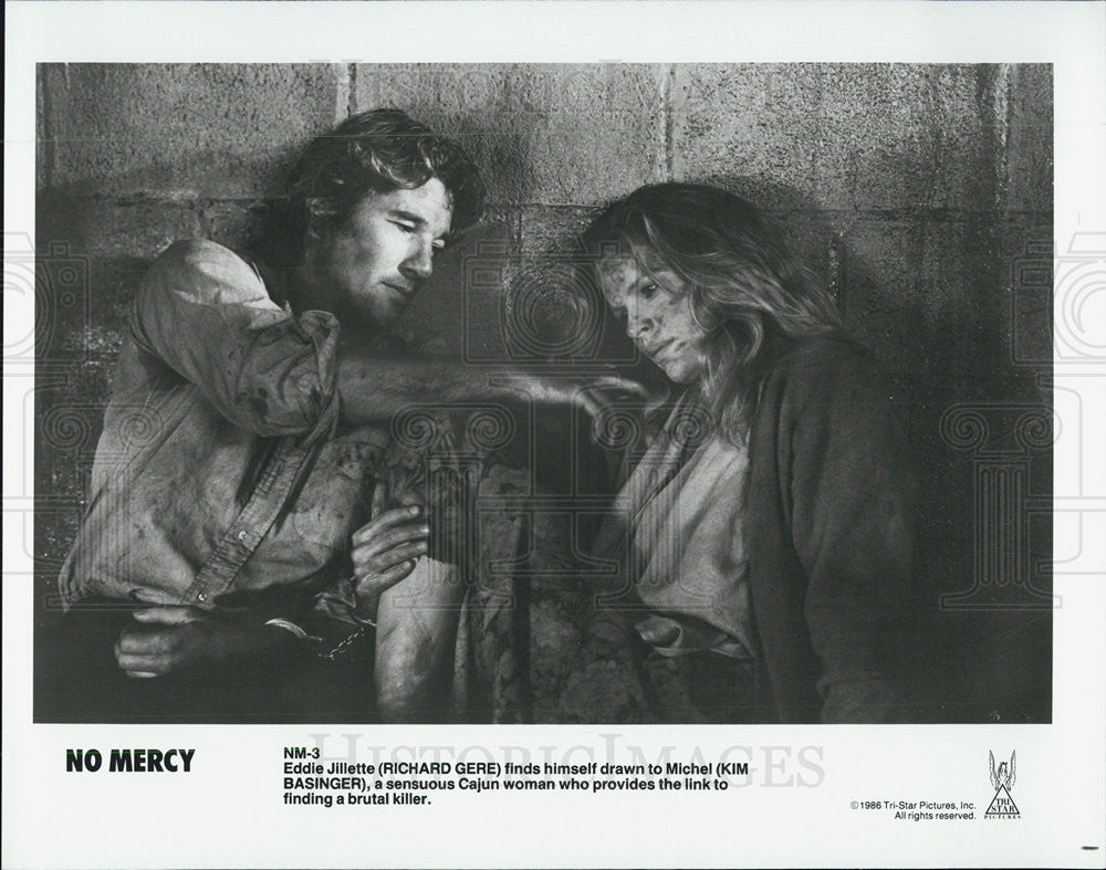 1986 Press Photo Richard Gere &amp; Kim Basinger star in &quot;No Mercy&quot; - Historic Images