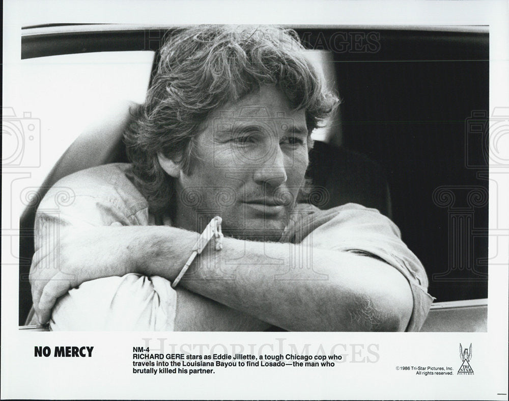 1986 Press Photo Richard Gere Actor No Mercy Action Crime Thriller Movie Film - Historic Images