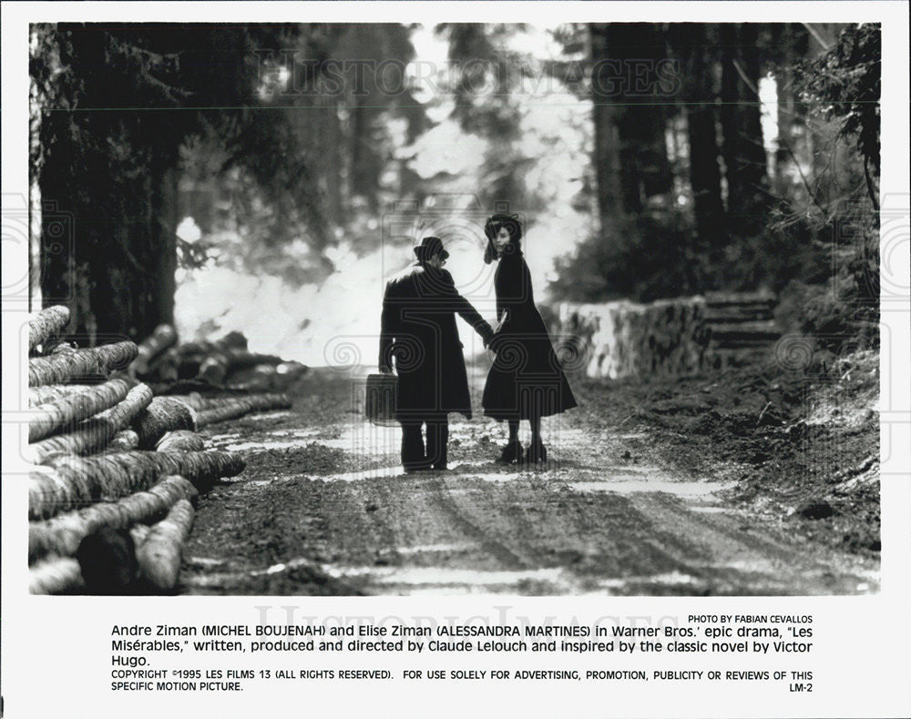 1995 Press Photo Michel Boujenah &amp; Alessandra Martines in &quot;Les Miserables&quot; - Historic Images