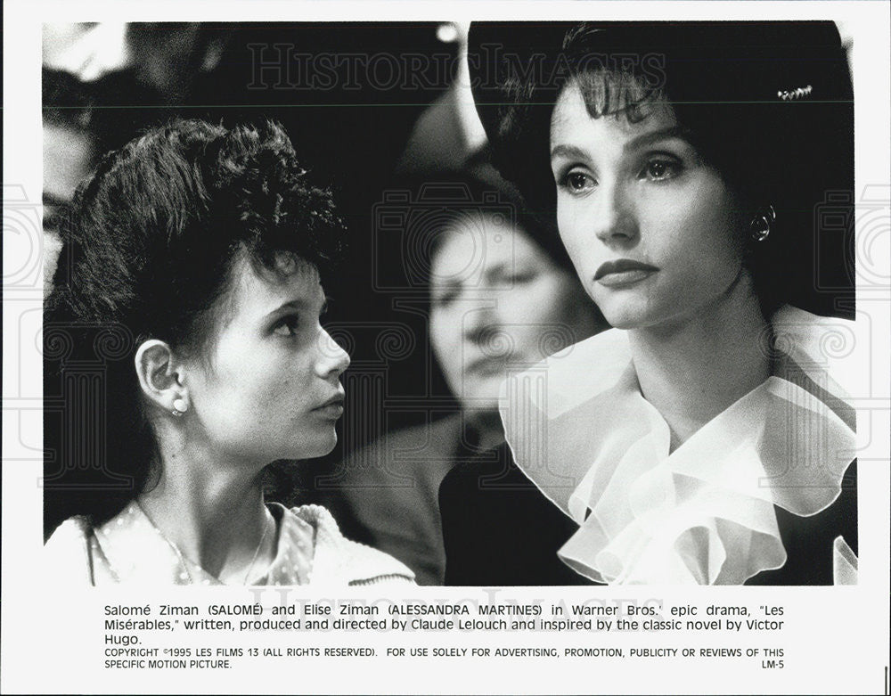 1995 Press Photo Salome &amp; Alessandra Martines in the epic drama &quot;Les Miserables&quot; - Historic Images