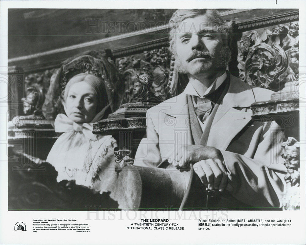 1963 Press Photo of American actor Burt Lancaster and Actress Rina Morelli. - Historic Images