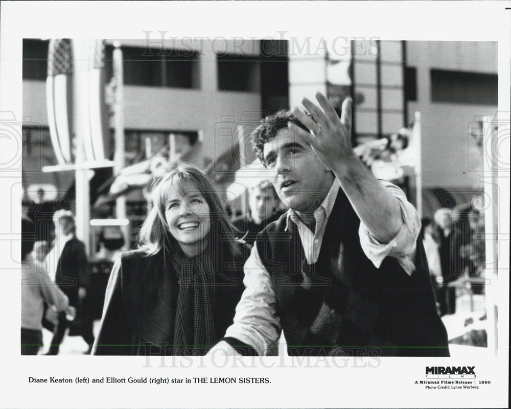 1990 Press Photo Actress Diane Keaton Actor Elliott Gould - Historic Images