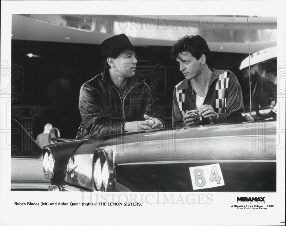 1990 Press Photo Actor Ruben Blades and Aidan Quinn - Historic Images