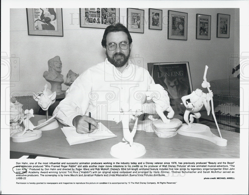 Press Photo Don Hahn Animation Producer of "The Lion King" - Historic Images