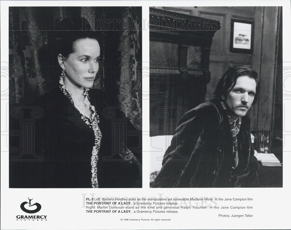 1996 Press Photo Barbara Hershey & Martin Donovan in " A Portrait of the Artist as a Young Man" - Historic Images