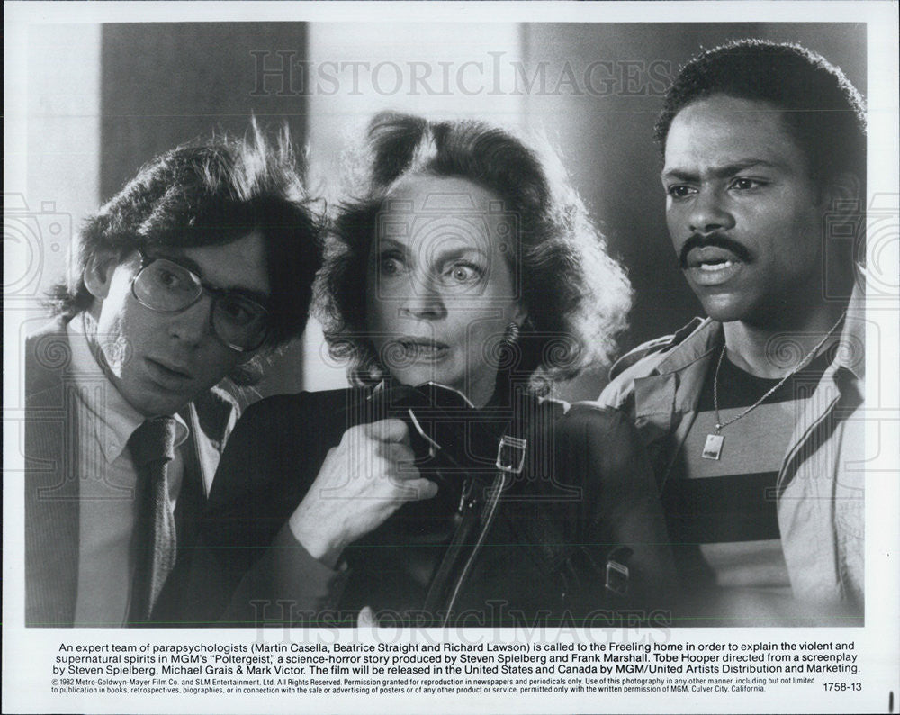 1982 Press Photo Martin Casella, Beatrice Straight &amp; Richard Lawson - Historic Images