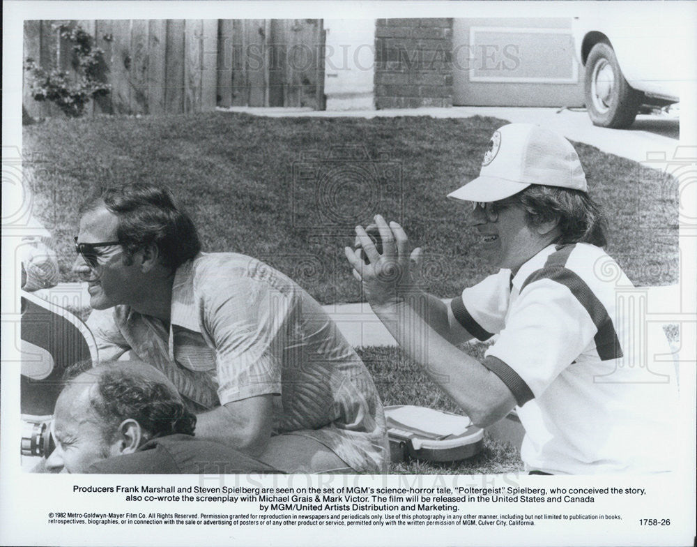 1982 Press Photo Producers of &quot;Poltergeist&quot; Steven Spielberg &amp; Frank Marshall - Historic Images