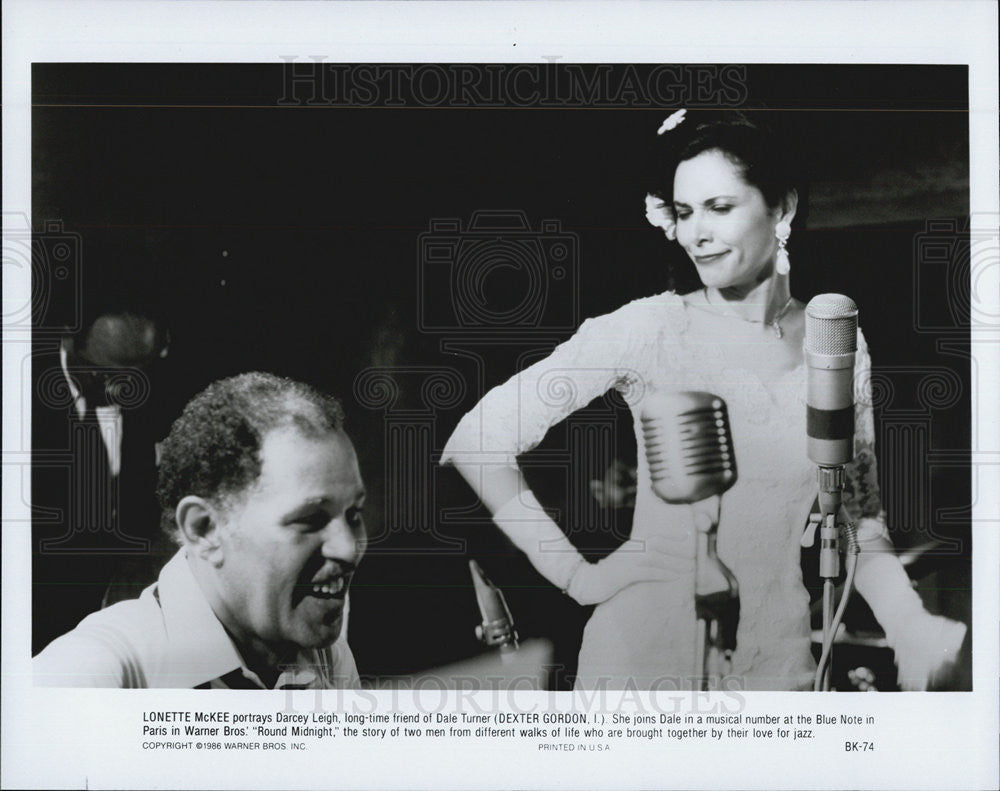 1986 Press Photo Dexter Gordon &amp; Lonette McKee in Round Midnight&quot; - Historic Images