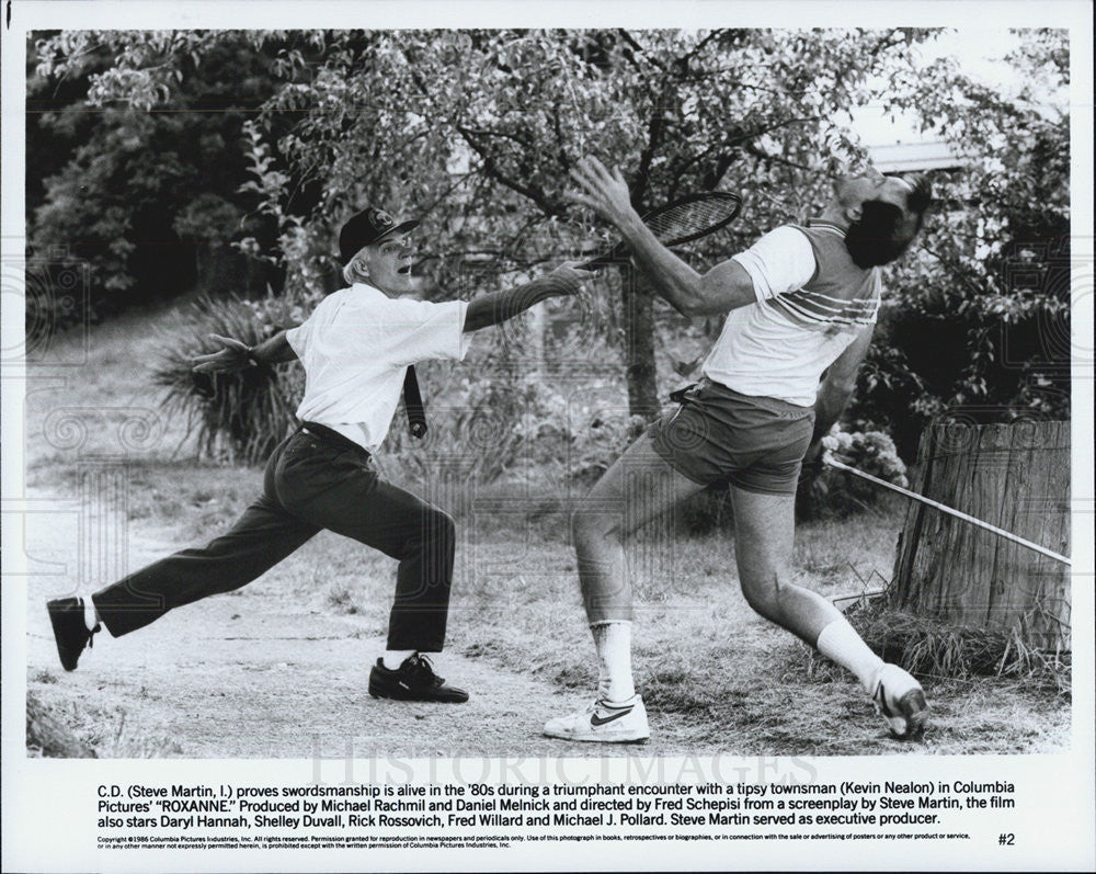 1986 Press Photo Steve Martin in &quot;Roxanne&quot; - Historic Images