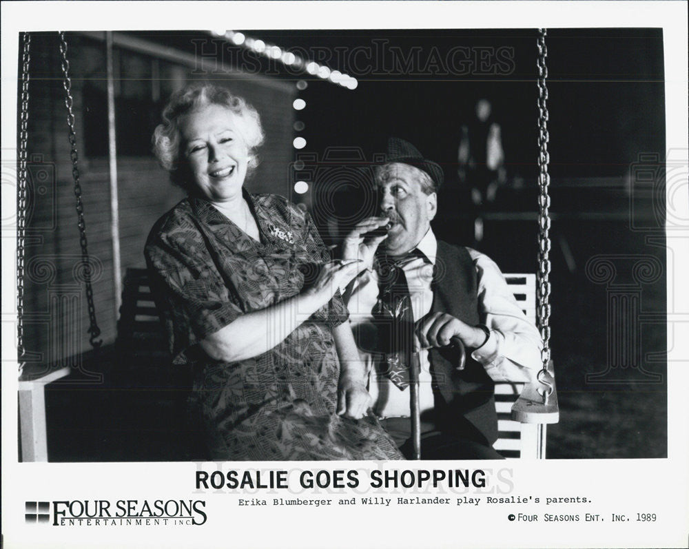 1989 Press Photo Erika Blumberger in &quot;Rasalie Goes Shopping&quot; - Historic Images