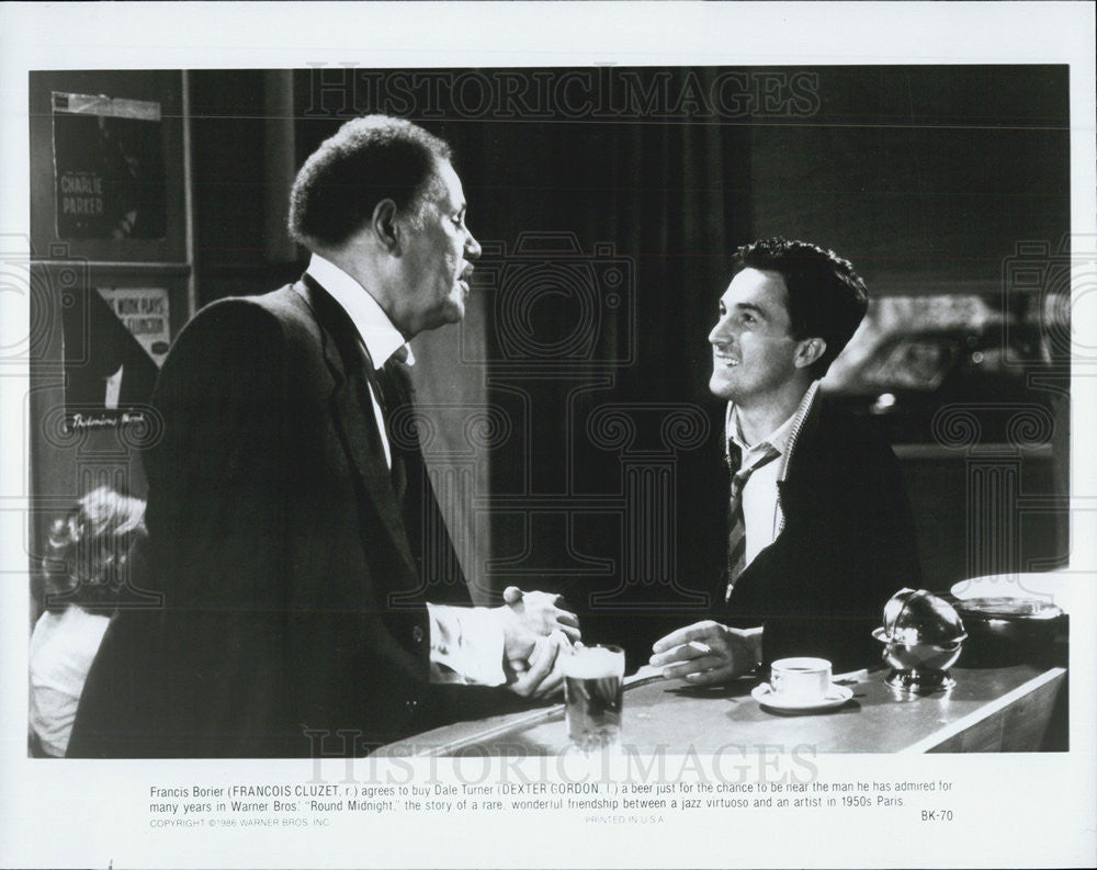 1986 Press Photo Francois Cluzet &amp; Dexter Gordon star in &quot;Round Midnight&quot; - Historic Images