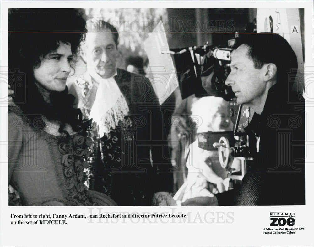 1996 Press Photo Fanny Ardant, Jean Rochefort &amp; Dir. Patrice Leconte in Ridicule - Historic Images