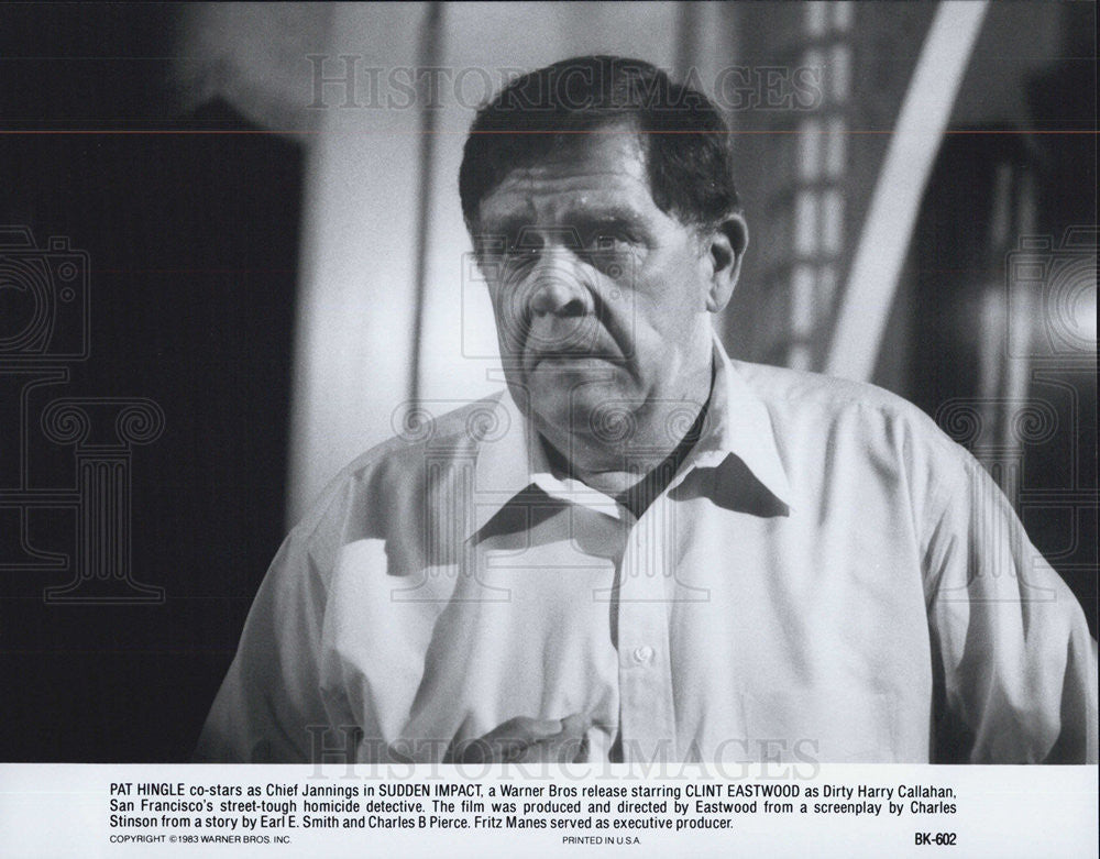 1983 Press Photo Pat Hingle Sudden Impact Chief Jannings Warner Bros. - Historic Images