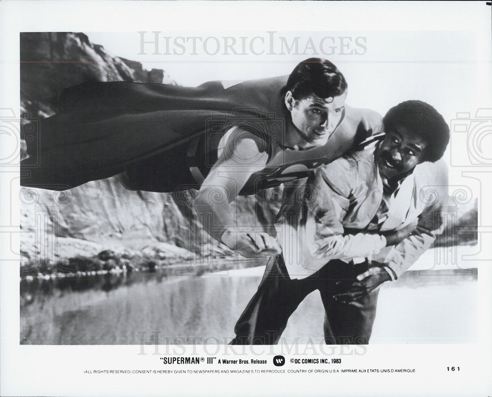 1983 Press Photo Superman III Warner Bros. Christopher Reeve Richard Pryor - Historic Images