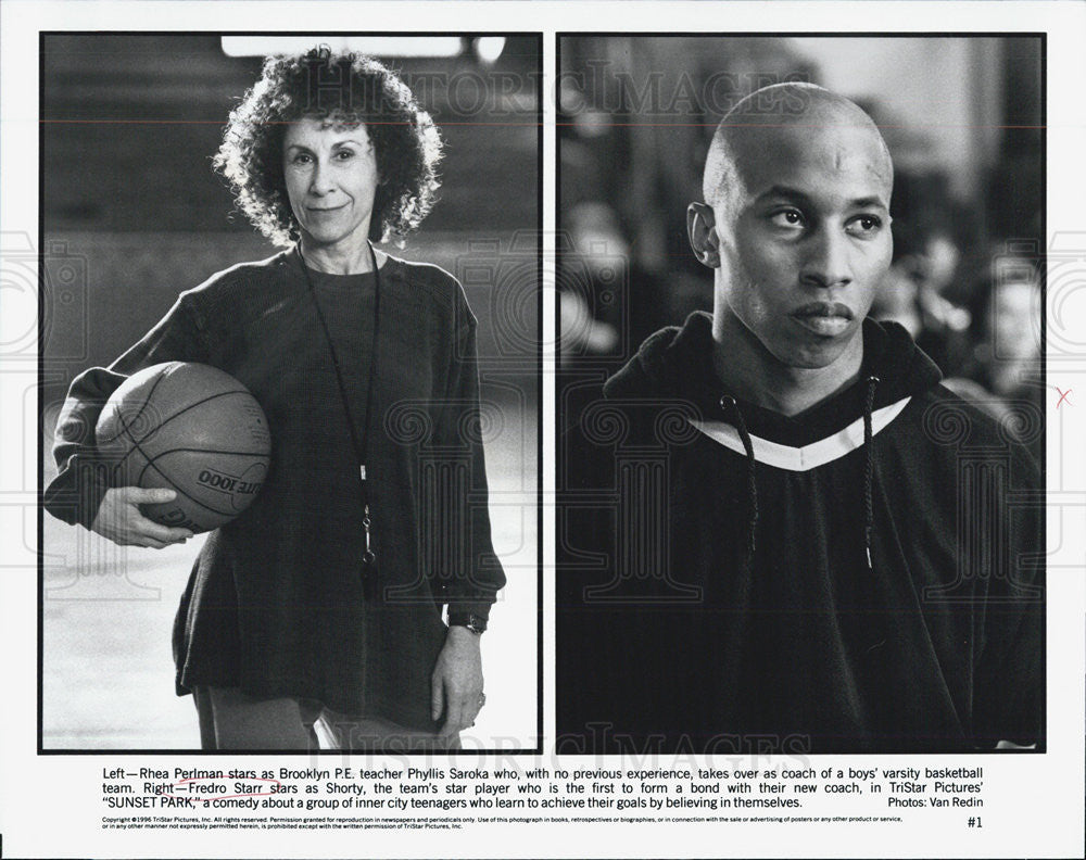 1996 Press Photo Rhea Perlman Fredro Starr Sunset Park TriStar Comedy Shorty - Historic Images