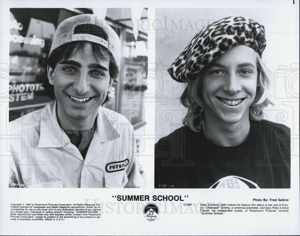 Actors Dean Cameron And Gary Riley Starring In Summer School 1987 ...