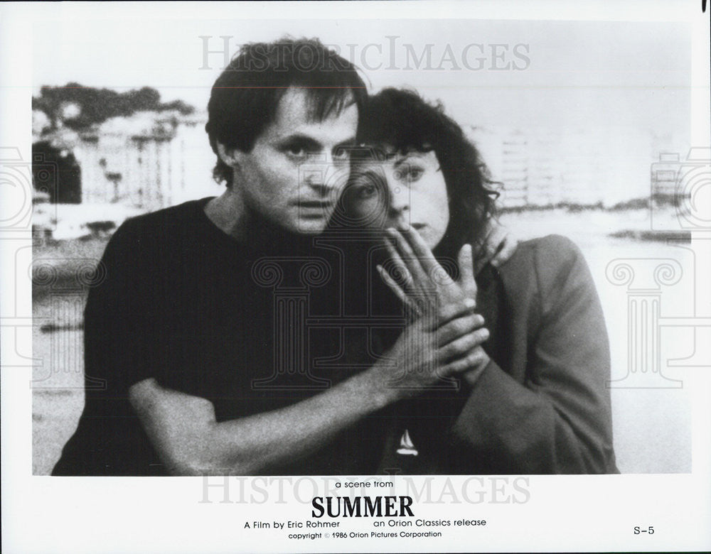 1986 Press Photo Actors Vincent Gauthier And Marie Riviere Starring In &quot;Summer&quot; - Historic Images