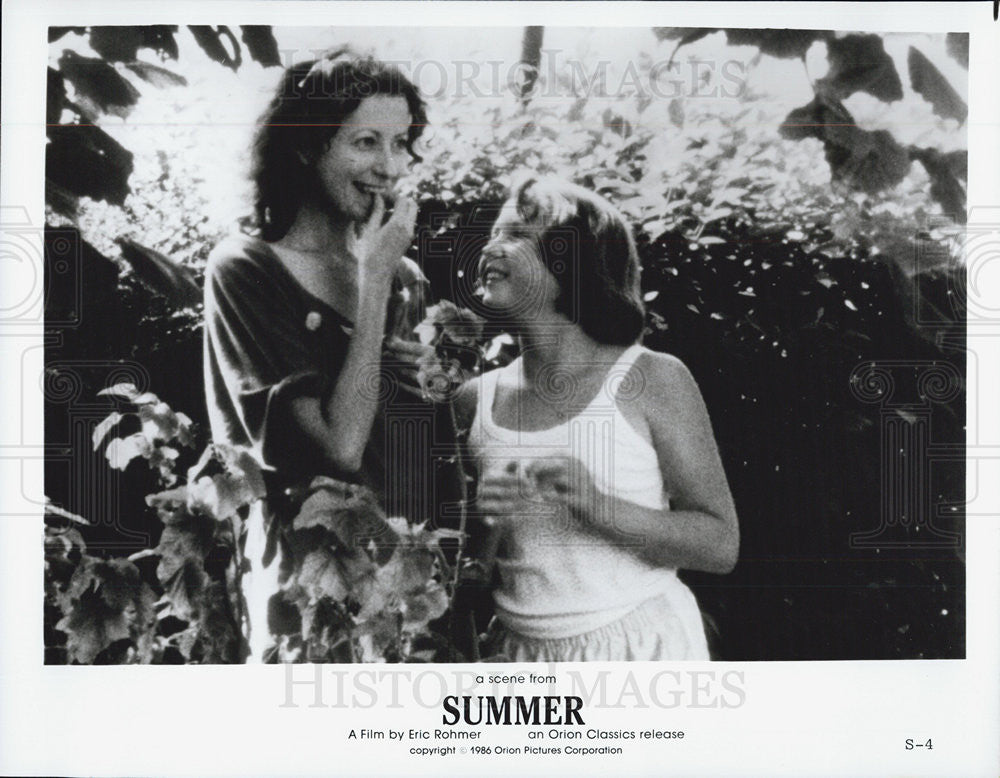 1986 Press Photo Actors Marie Riviere And Vanessa Leleu Starring In &quot;Summer&quot; - Historic Images