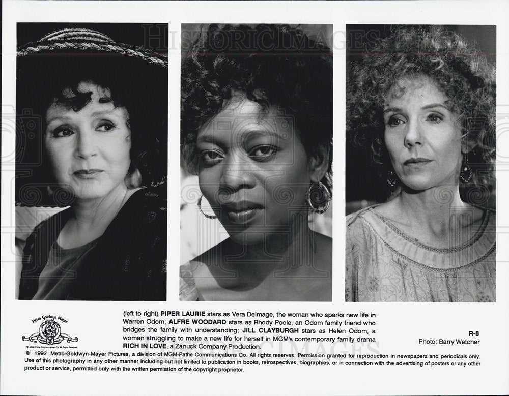 1992 Press Photo Piper Laurie Alfre Woodard Jill Clayburgh Rich In Love MGM - Historic Images