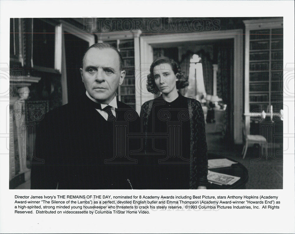 1993 Press Photo The Remains of the Day Anthony Hopkins Movie Actor James Ivory - Historic Images