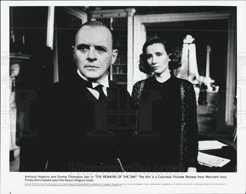 1992 Press Photo The Remains of The Day Actor Anthony Hopkins Emma Thompson - Historic Images