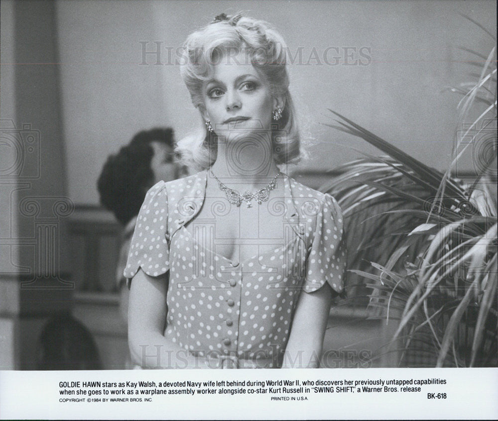 1984 Press Photo Actress And Comedian Goldie Hawn Starring In &quot;Swing Swift&quot; - Historic Images