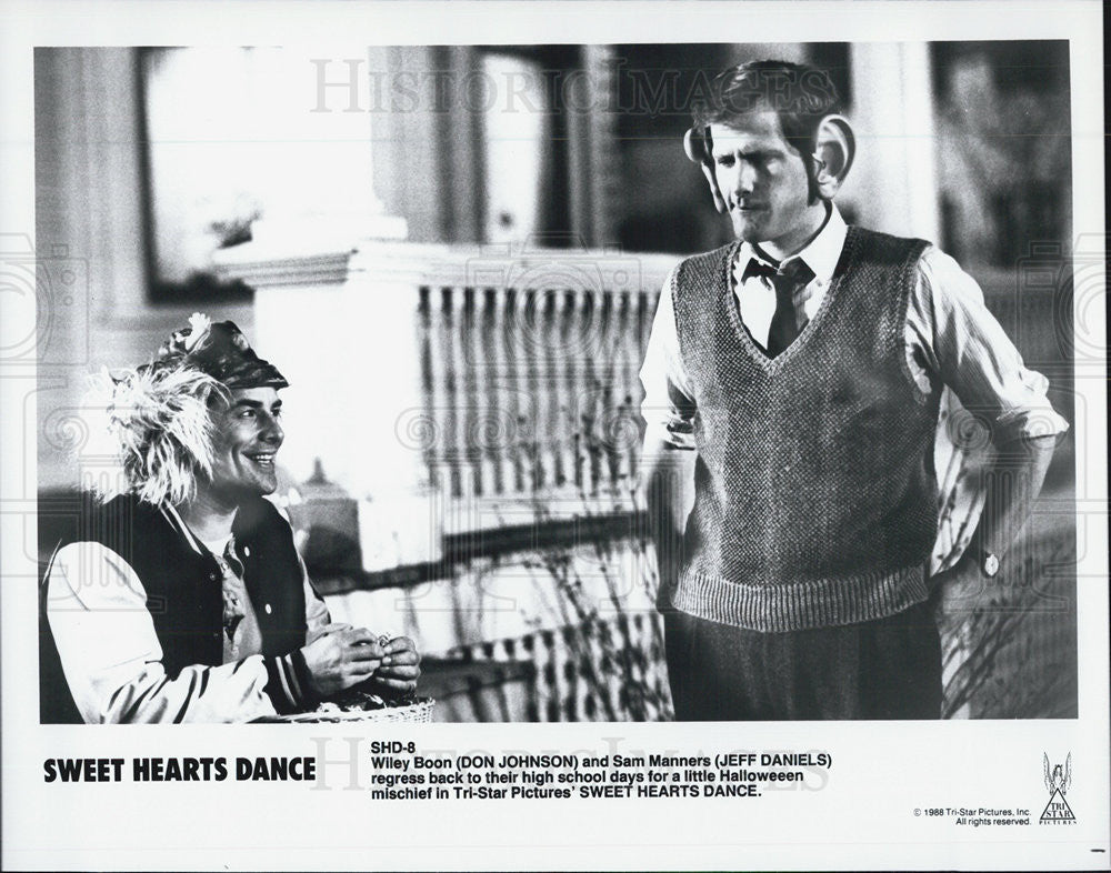 1988 Press Photo Actors Don Johnson And Jeff Daniels In &quot;Sweet Hearts Dance&quot; - Historic Images