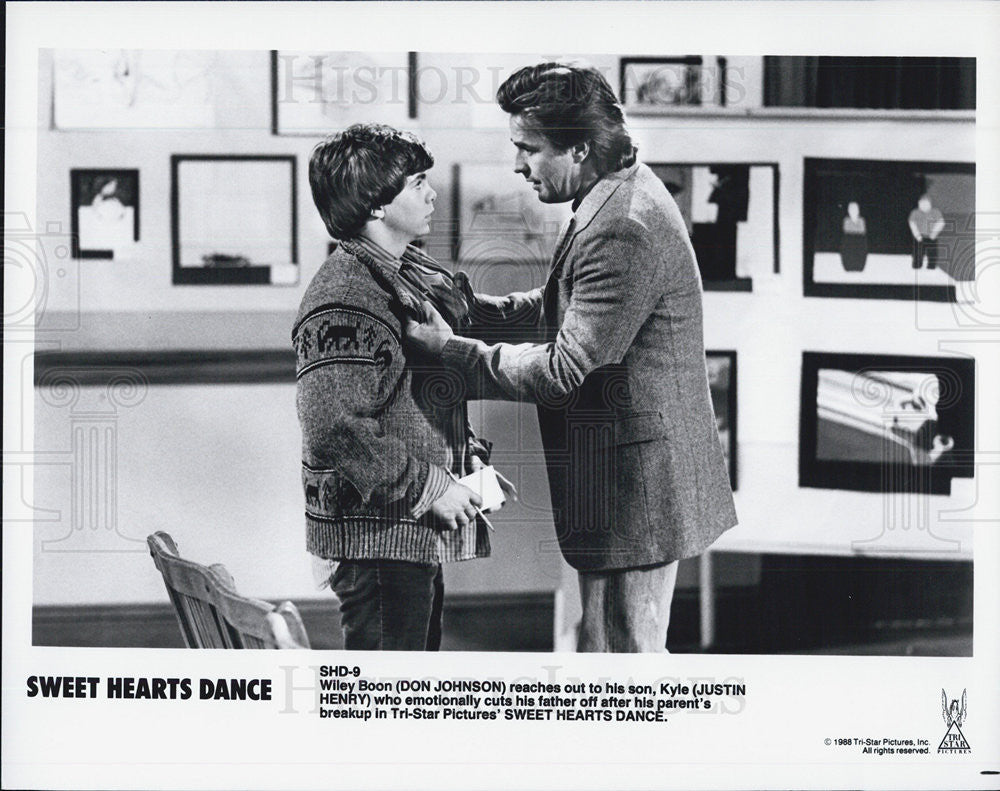 1988 Press Photo Actors Don Johnson And Justin Henry In &quot;Sweet Hearts Dance&quot; - Historic Images