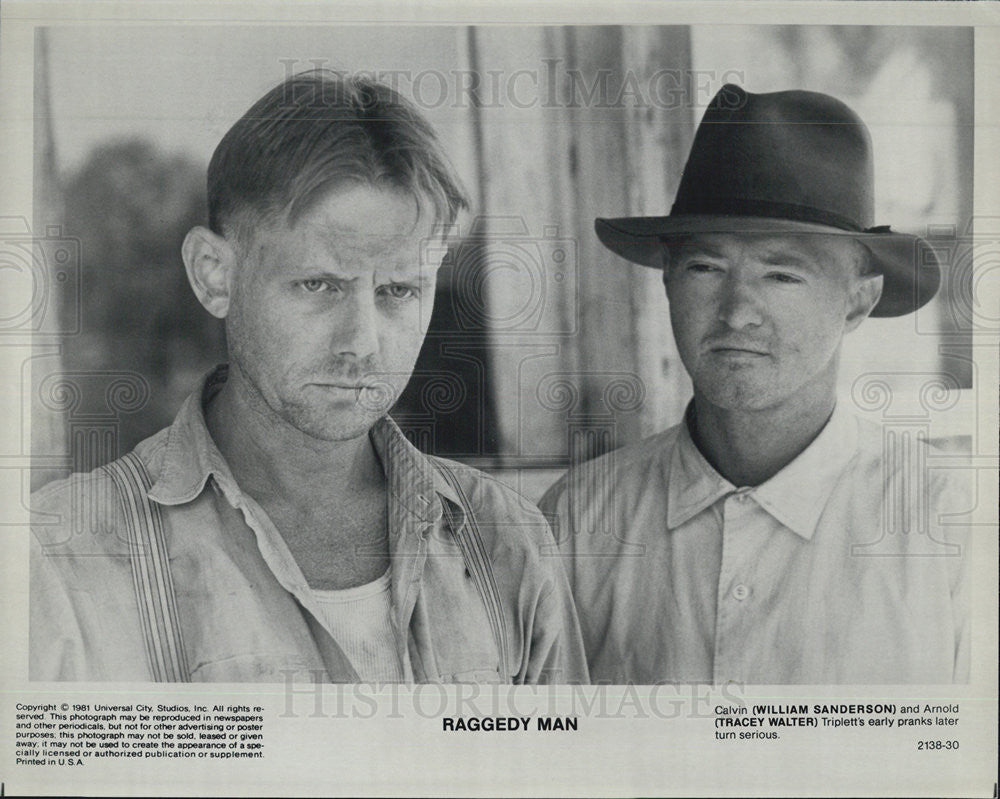 1981 Press Photo William Sanderson &amp; Tracey Walter &quot;Raggedy Man&quot; - Historic Images