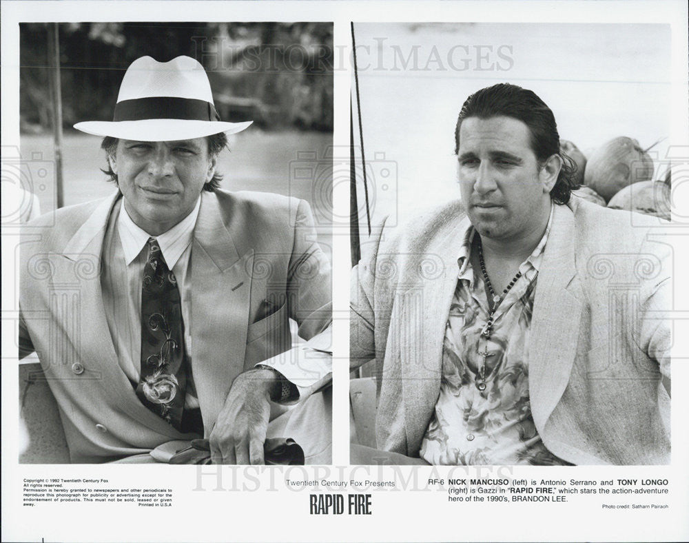 1992 Press Photo Actors Nick Mancuso And Tony Longo Starring In &quot;Rapid Fire&quot; - Historic Images