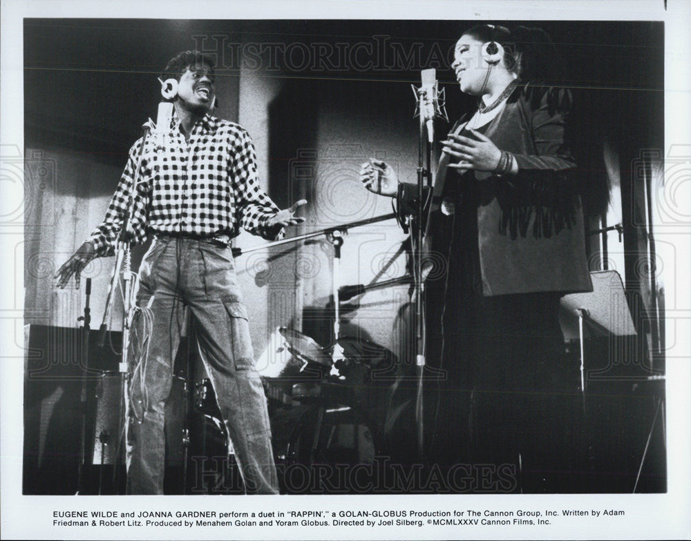 1985 Press Photo Eugene Wilde Joanna Gardner Duet &quot;Rappin&quot; Cannon Group Inc Film - Historic Images