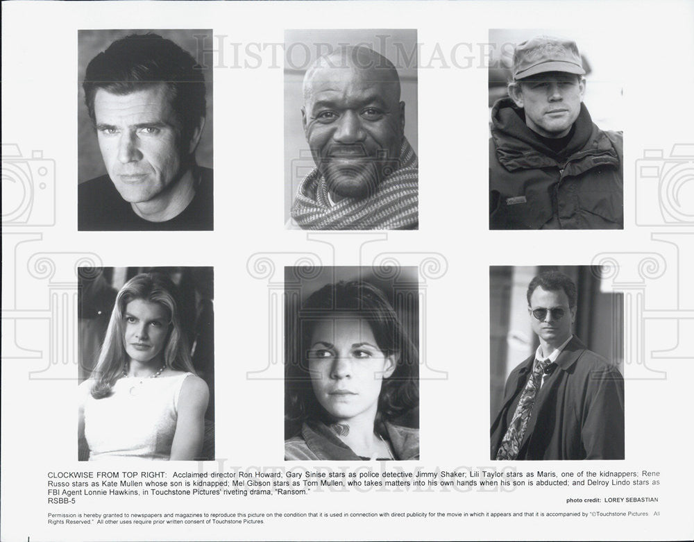 Press Photo Dir. Ron Howard, Gary Sinise, Lili Taylor, Rene Russo, Mel Gibson - Historic Images