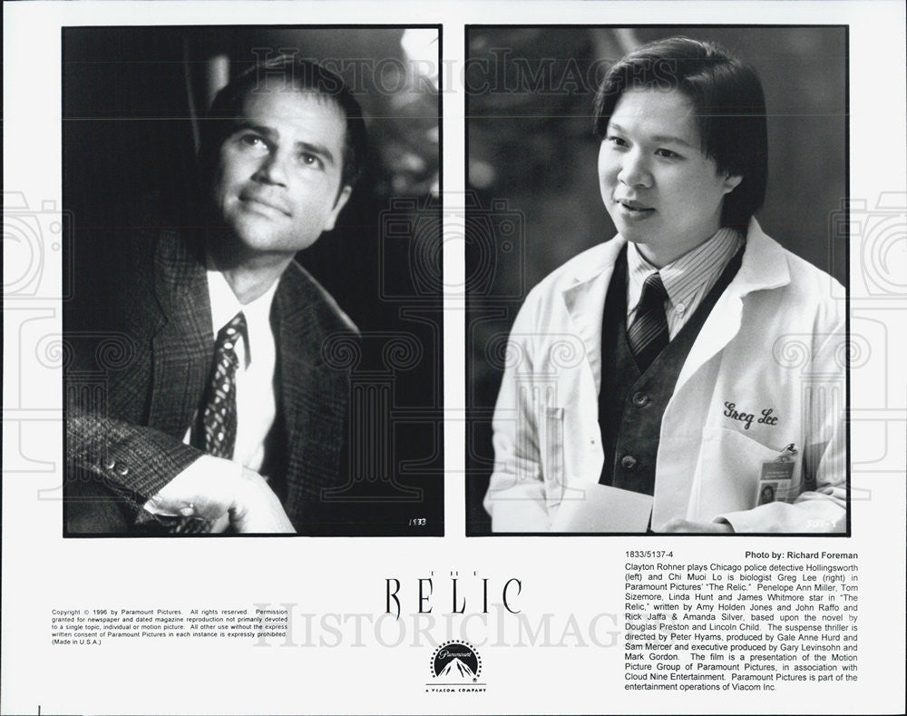 1996 Press Photo Clayton Rohner &amp;Chi Muoi Lo in &quot;The Relic&quot; - Historic Images