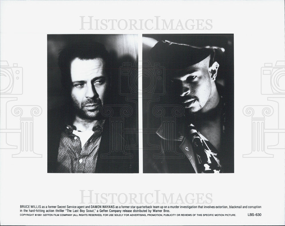 1991 Press Photo Actors Bruce Willis And Damon Wayans In &quot;The Last Boy Scout&quot; - Historic Images