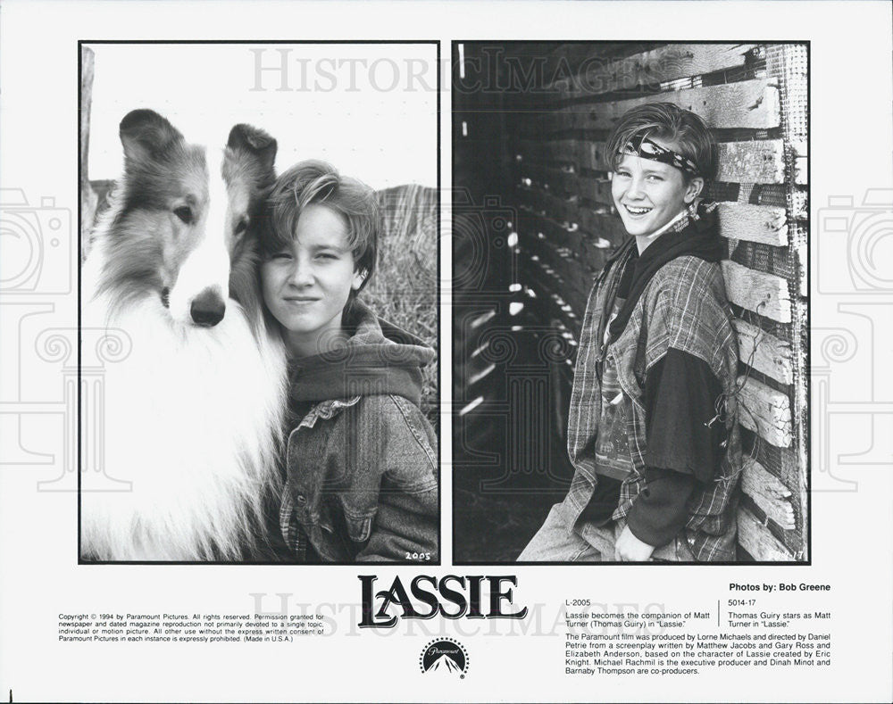 1994 Press Photo Thomas Guiry in &quot;Lassie&quot; - Historic Images