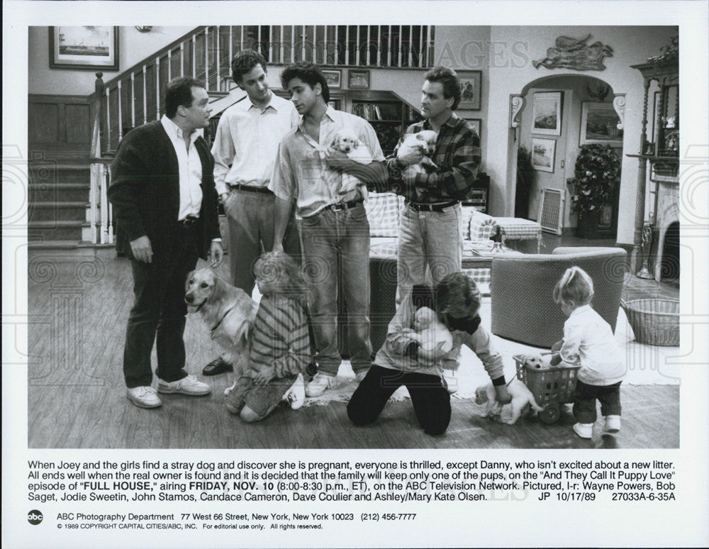 1989 Press Photo Full House Series And They Call It Puppy Love Episode Scene - Historic Images