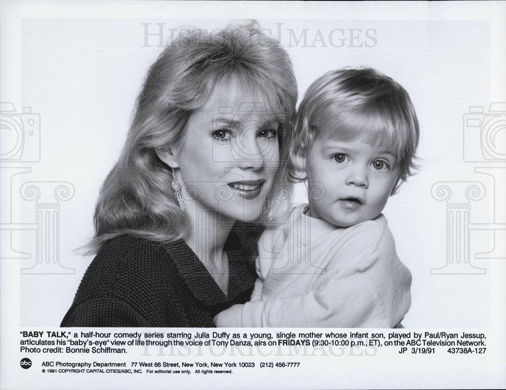 1991 Press Photo Baby Talk Series Julia Duffy Paul/Ryan Jessup Portrait - Historic Images