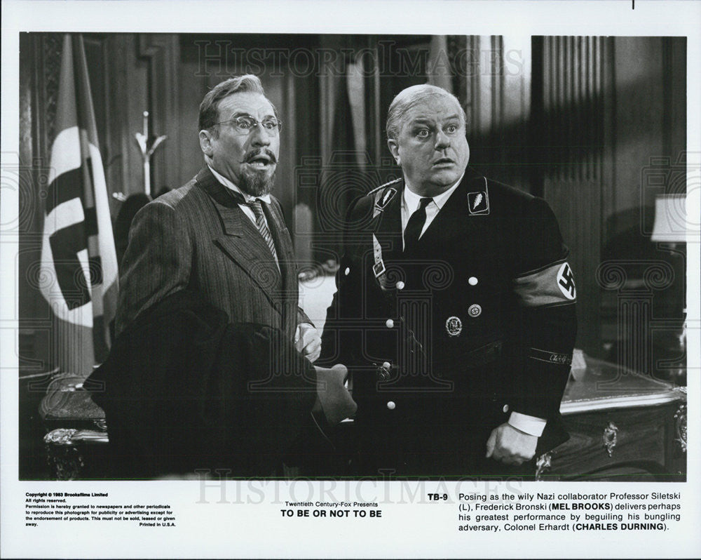 1983 Press Photo Mel Brooks &amp; Charles Durning in &quot;To Be or Not To Be&quot; - Historic Images