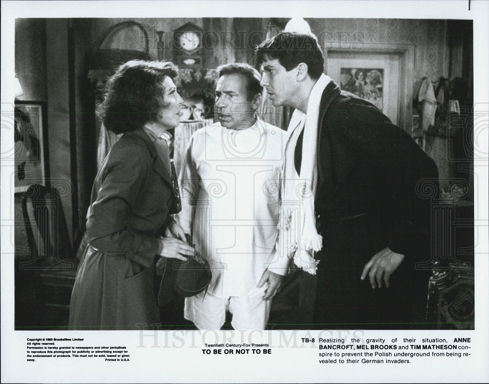 1983 Press Photo Anne Bancroft, Mel Brooks &amp; Tim Matheson in &quot;To Be or Not To Be&quot; - Historic Images