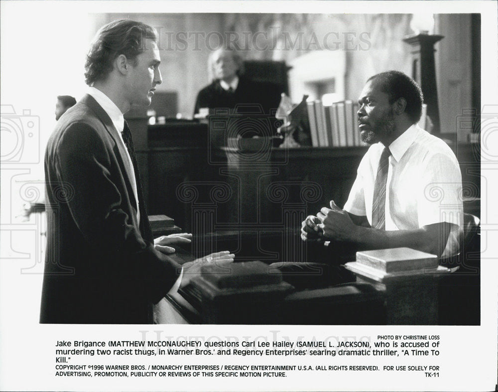 1996 Press Photo Matthew McConaughey &amp; Samuel L Jackson &quot;A Time to Kill&quot; - Historic Images