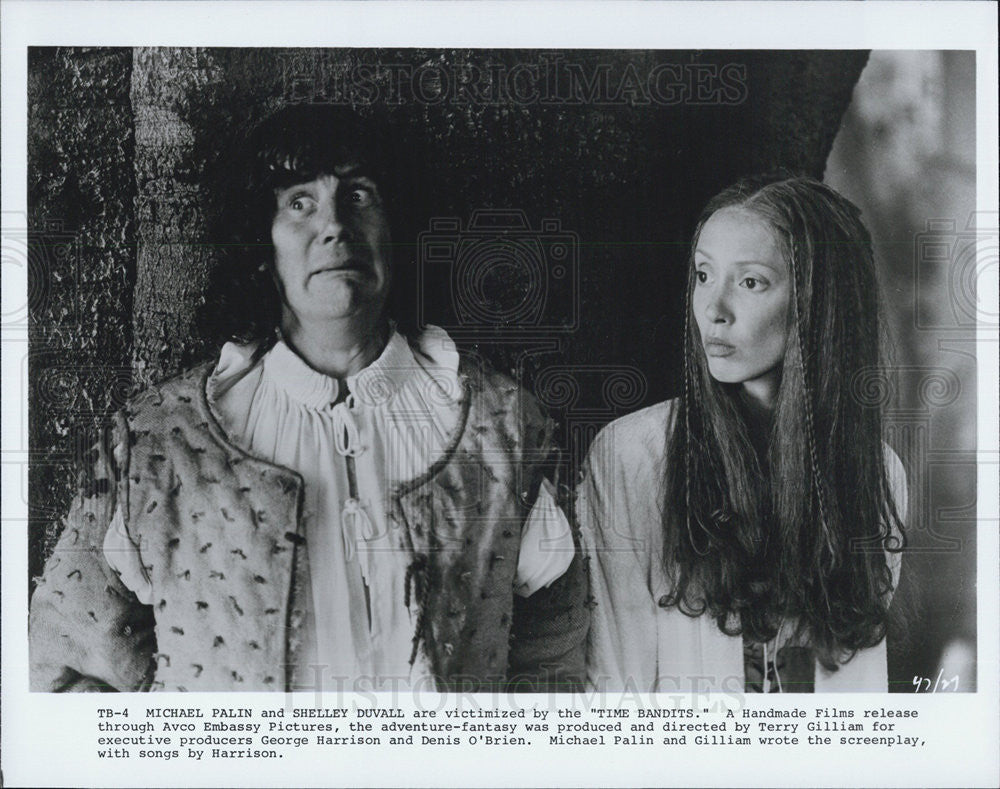 1981 Press Photo Michael Palin &amp; Shelley Duval in &quot;Time Bandits&quot; - Historic Images