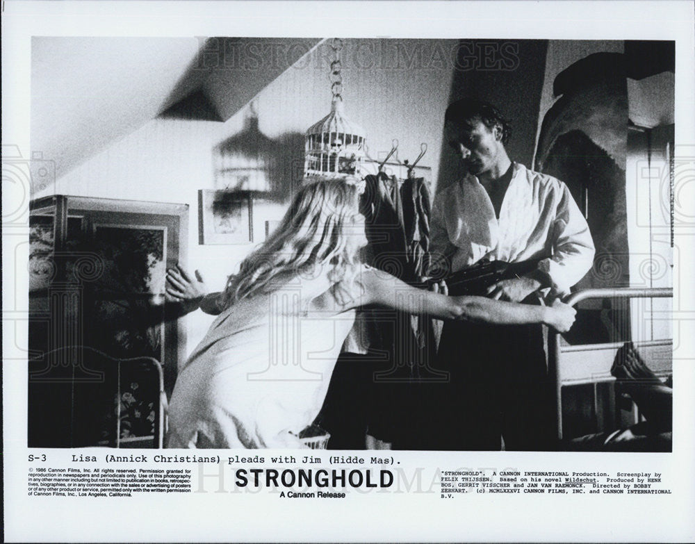 1986 Press Photo Stronghold Film Movie Actors Annick Chrisians Hidde Mas - Historic Images