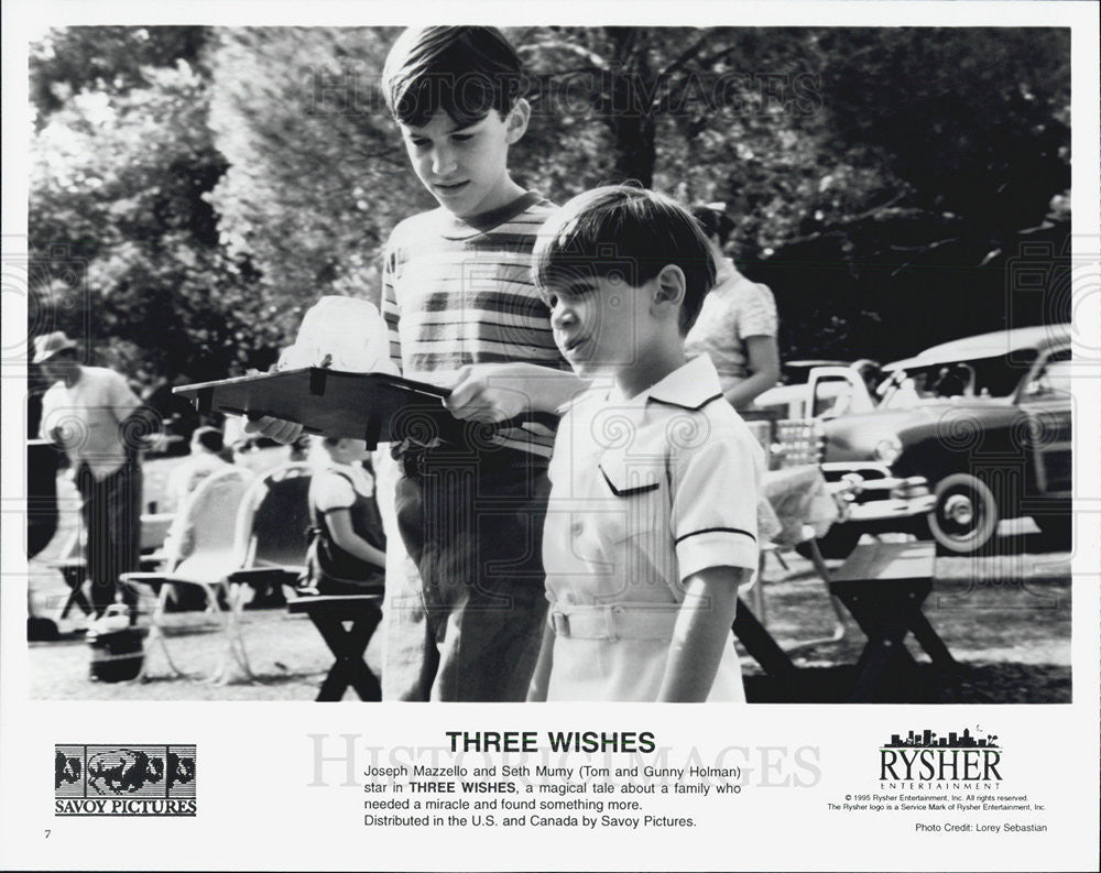 1995 Press Photo Joe Mazzello &amp;Seth Mumy in &quot;Three Wishes&quot; - Historic Images